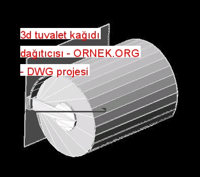 3d tuvalet kağıdı dağıtıcısı Autocad Çizimi