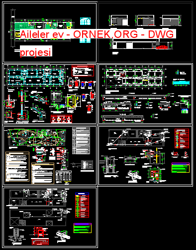Aileler ev Autocad Çizimi