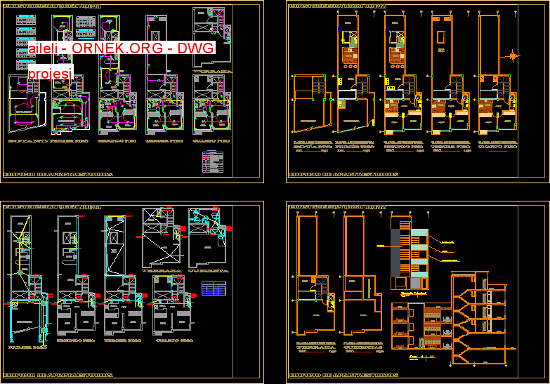 aileli Autocad Çizimi