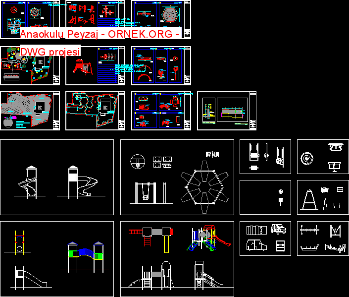Anaokulu Peyzaj Autocad Çizimi