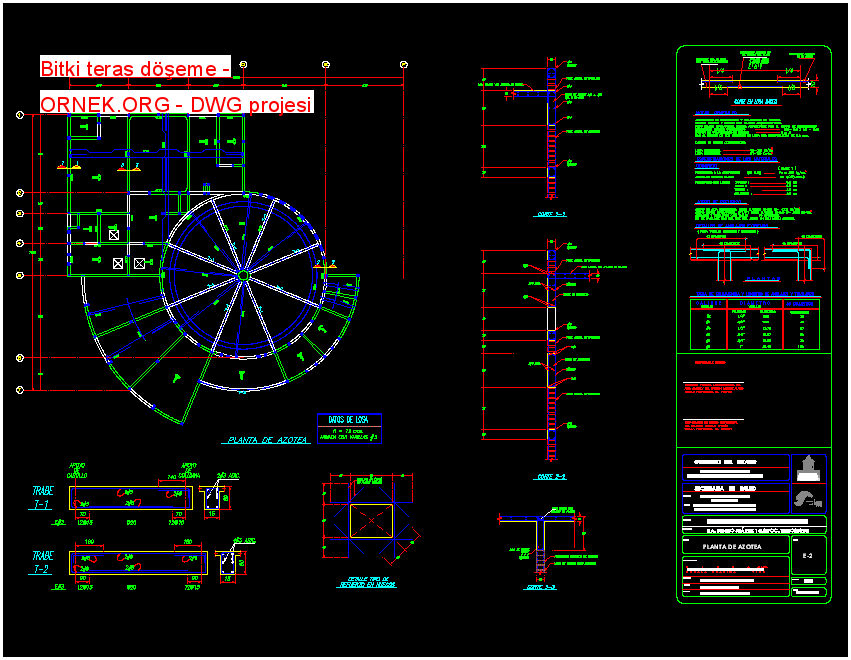 Bitki teras döşeme Autocad Çizimi