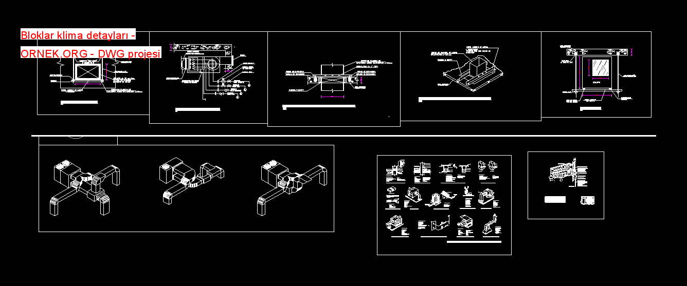 Bloklar klima detayları Autocad Çizimi