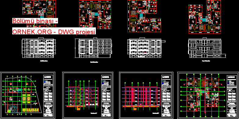 Bölümü binası Autocad Çizimi