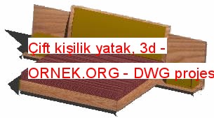 Çift kişilik yatak, 3d Autocad Çizimi