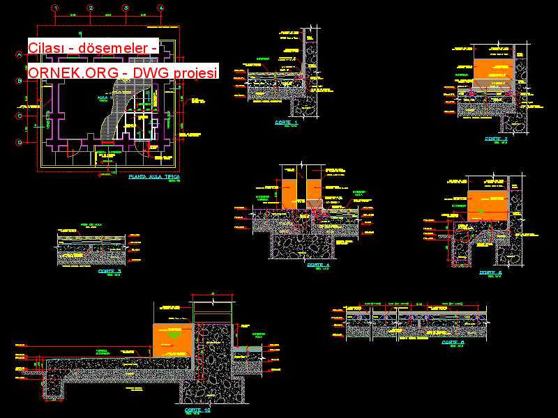 Cilası - döşemeler Autocad Çizimi