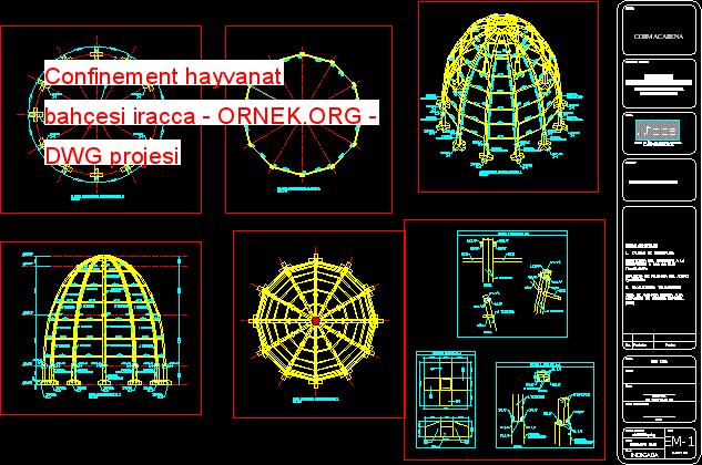 Confinement hayvanat bahçesi iracca Autocad Çizimi