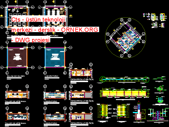 Cts - üstün teknoloji merkezi - derslik Autocad Çizimi