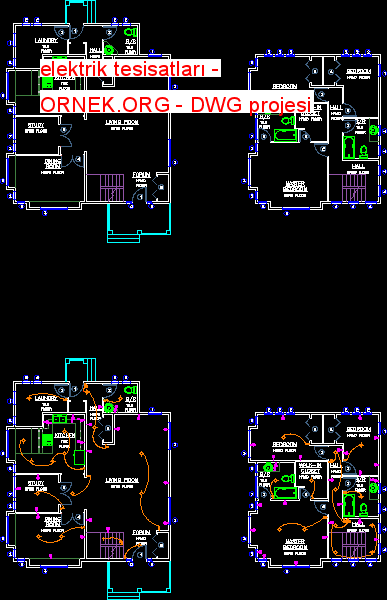 elektrik tesisatları Autocad Çizimi