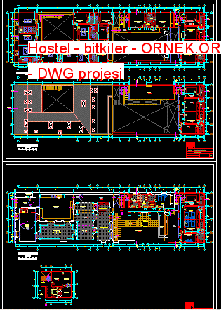 Hostel - Planlar Autocad Çizimi