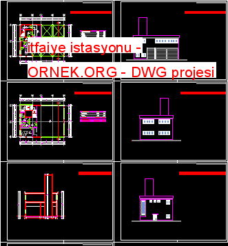 itfaiye istasyonu Autocad Çizimi