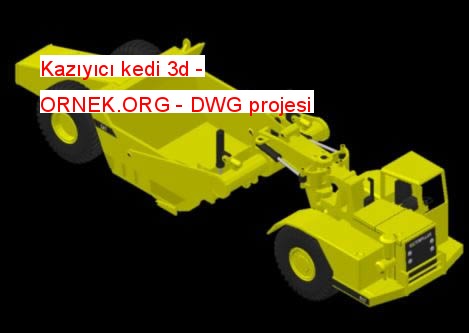 Kazıyıcı kedi 3d Autocad Çizimi