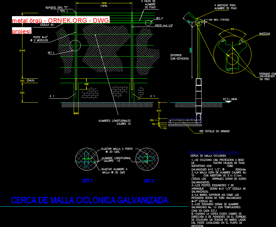 metal örgü Autocad Çizimi