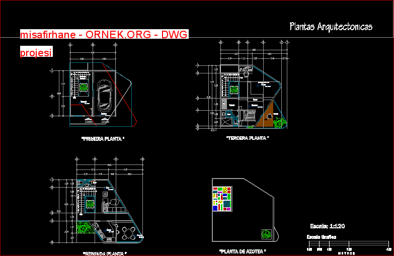 misafirhane Autocad Çizimi