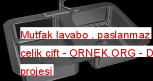 Mutfak lavabo , paslanmaz çelik çift Autocad Çizimi