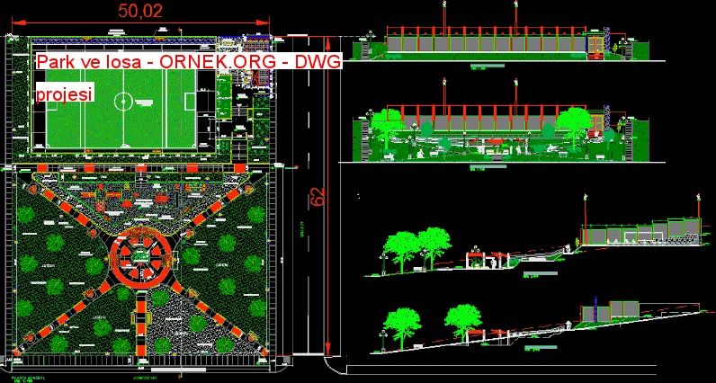 Park ve losa Autocad Çizimi