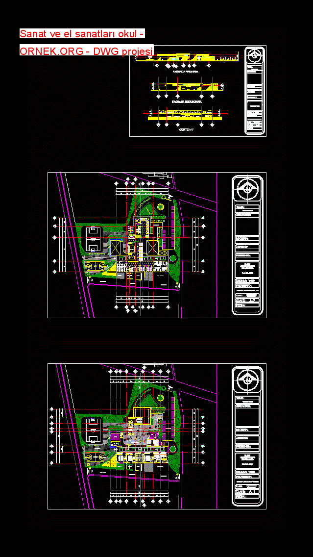 Sanat ve el sanatları okul Autocad Çizimi