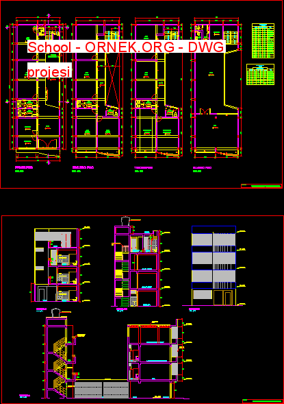 School Autocad Çizimi
