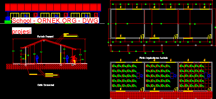 School Autocad Çizimi