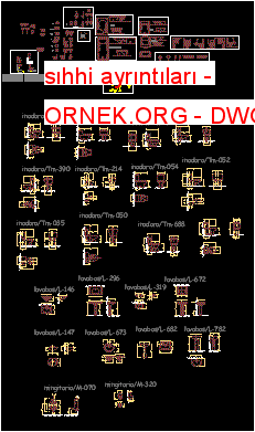 sıhhi ayrıntıları Autocad Çizimi
