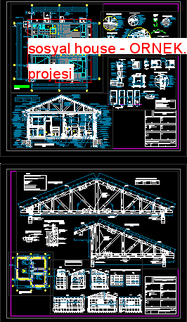 sosyal Ev Daire Autocad Çizimi