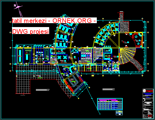 tatil merkezi Autocad Çizimi