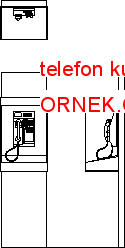 telefon kulübesi Autocad Çizimi