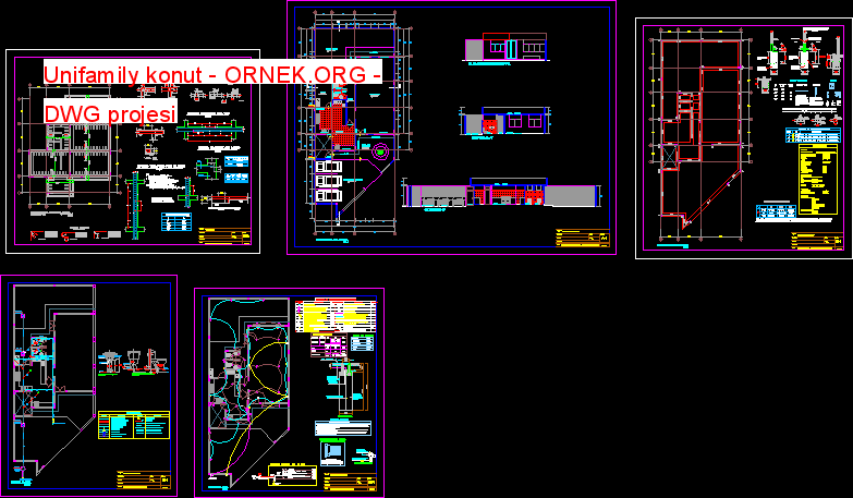Unifamily konut Autocad Çizimi