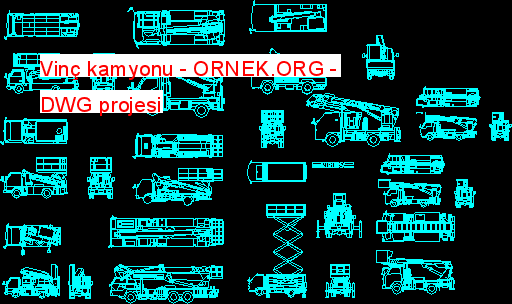 Vinç kamyonu Autocad Çizimi