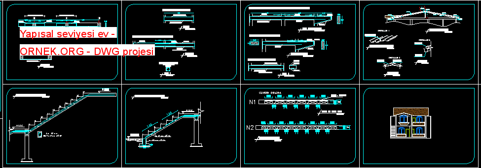 Yapısal seviyesi ev Autocad Çizimi
